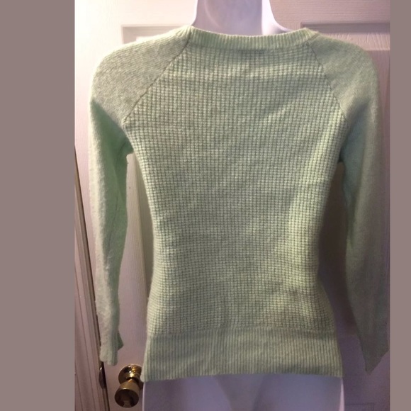 J. CREW Warmspun Waffle Knit Sweater Mint Green Aqua Knit Pullover Textured Crew - Picture 8 of 13